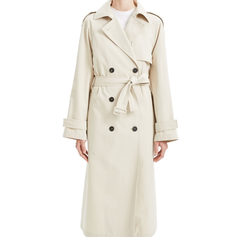 NewTheory Staple Classic Crepe Long Trench Coats S